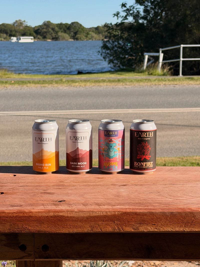 Drinks on a table overlooking the river
