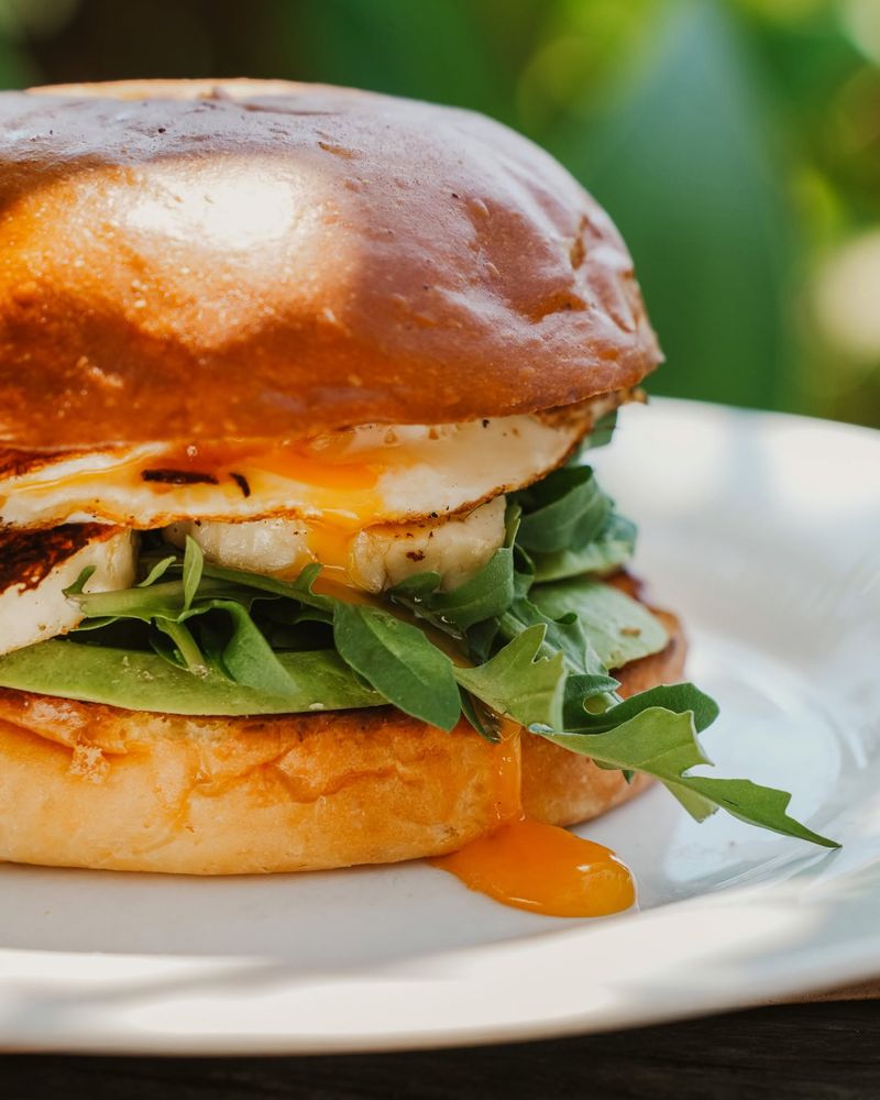 Halloumi, egg and avo roll